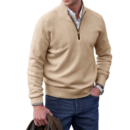 Men's Warm Quarter Zip Fleece Sweater