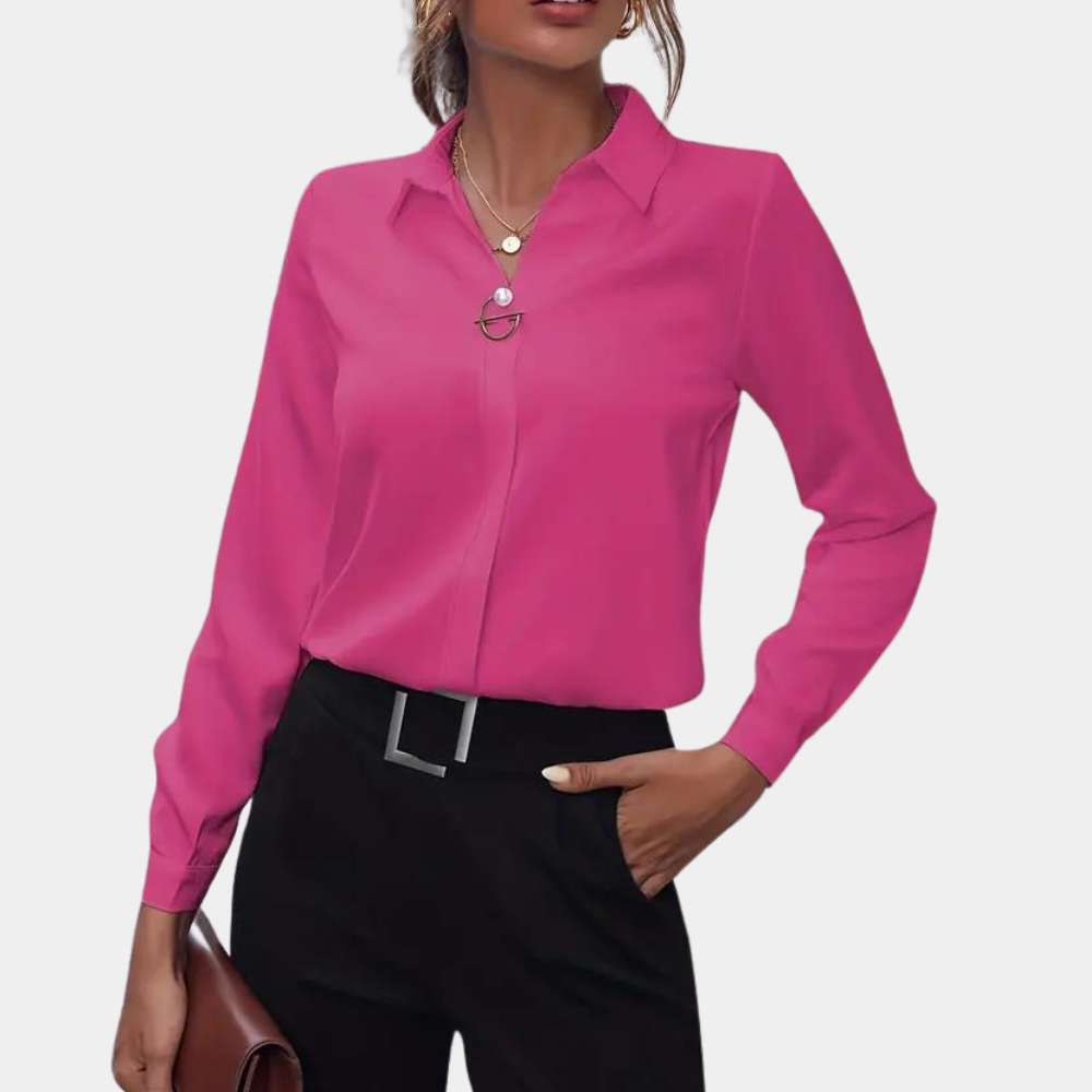Image of Kiara | Women's Long Sleeve Button-Down Blouse