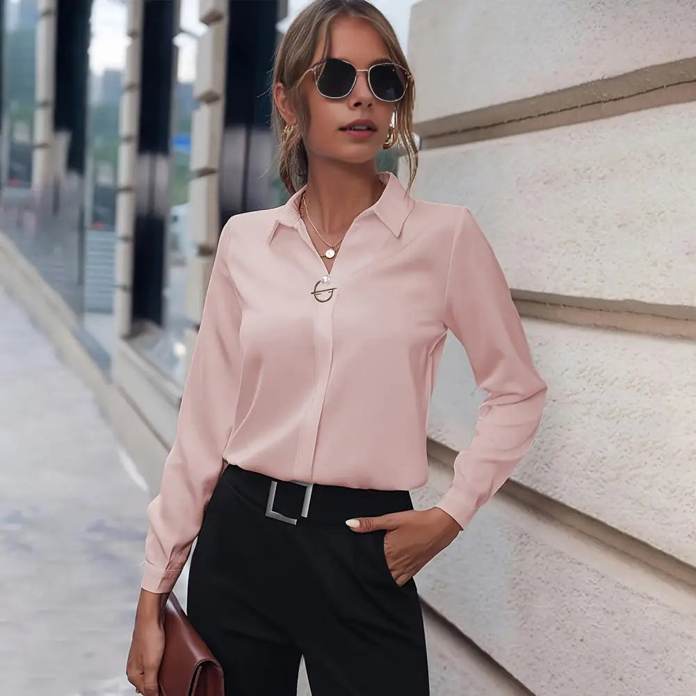 Image of Kiara | Women's Long Sleeve Button-Down Blouse
