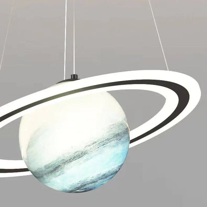 Kids' Room LED Pendant Light - CosmoGlow-Blue Earth-A (Not an astronaut)-3 Colour Temperatures-Nora Luxe