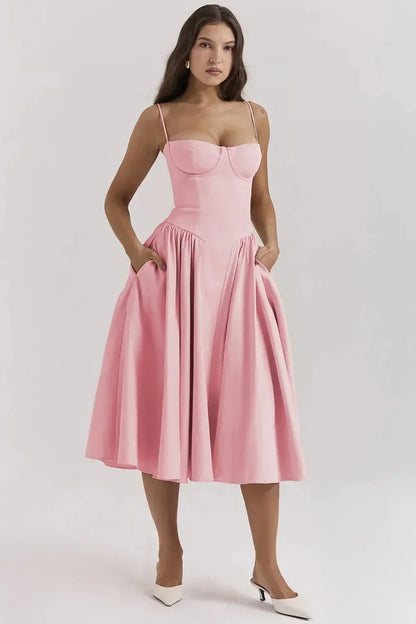 Floral Knee Length Pleated Dress