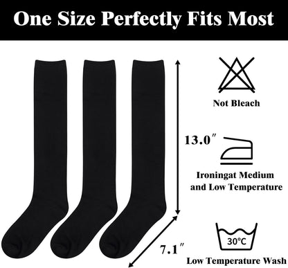 Knee High Socks - Lilac-3 Pairs Black-Nora Luxe