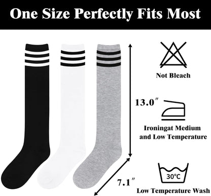 Knee High Socks - Lilac-3 Pairs Black-Nora Luxe