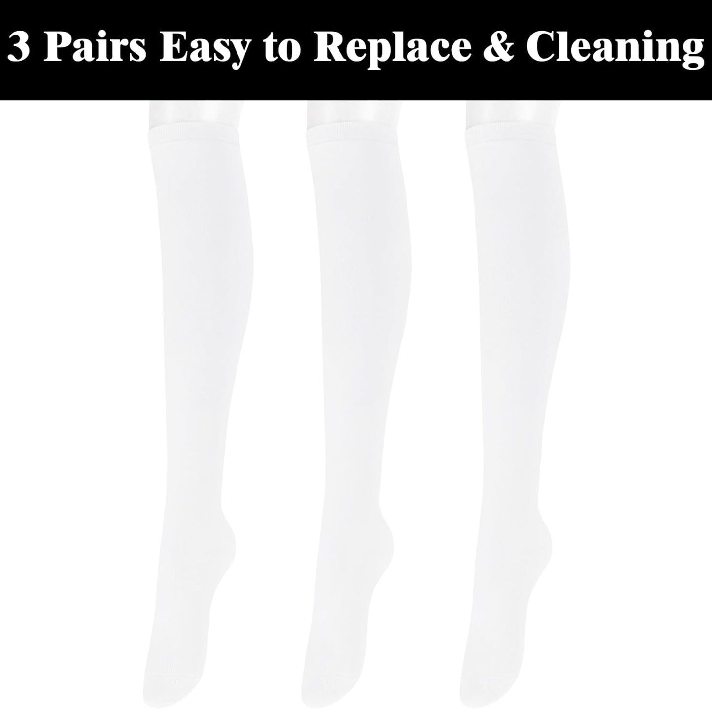 Knee High Socks - Lilac-3 Pairs Black-Nora Luxe