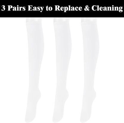 Knee High Socks - Lilac-3 Pairs Black-Nora Luxe