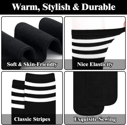 Knee High Socks - Lilac-3 Pairs Black-Nora Luxe
