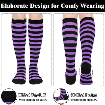 Knee High Socks - Lilac-3 Pairs Black-Nora Luxe