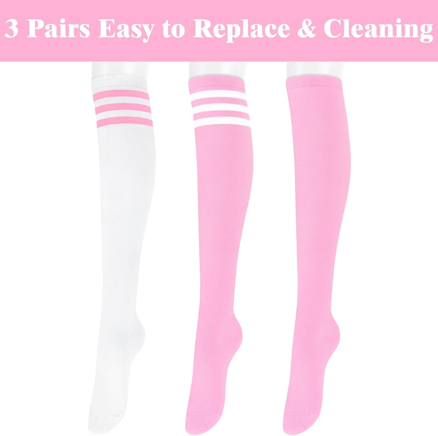 Knee High Socks - Lilac-3 Pairs Black-Nora Luxe