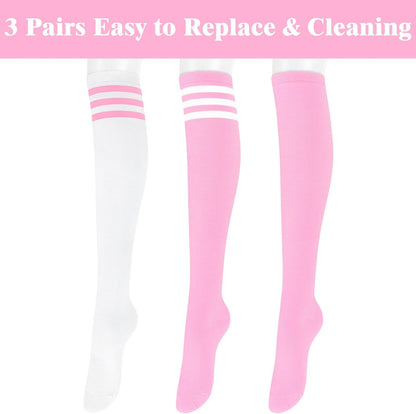 Knee High Socks - Lilac-3 Pairs Black-Nora Luxe