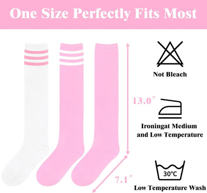 Knee High Socks - Lilac-3 Pairs Black-Nora Luxe
