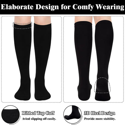 Knee High Socks - Lilac-3 Pairs Black-Nora Luxe