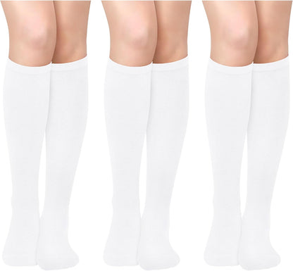 Knee High Socks - Lilac-3 Pairs White-Nora Luxe