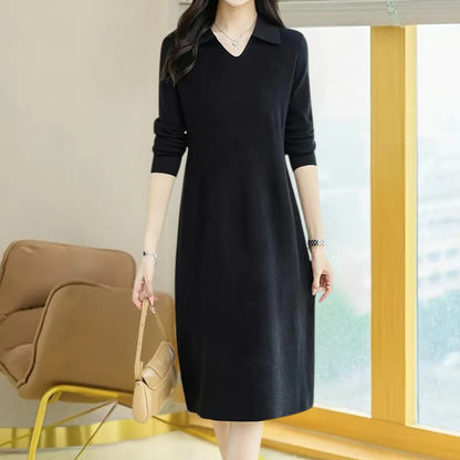 Knit Midi Dress - Mirelle-Black-Nora Luxe
