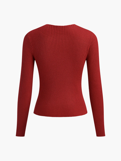 Casual Textured Crew Neck Tunic Top
