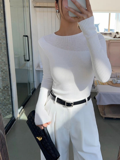 Casual Textured Crew Neck Tunic Top