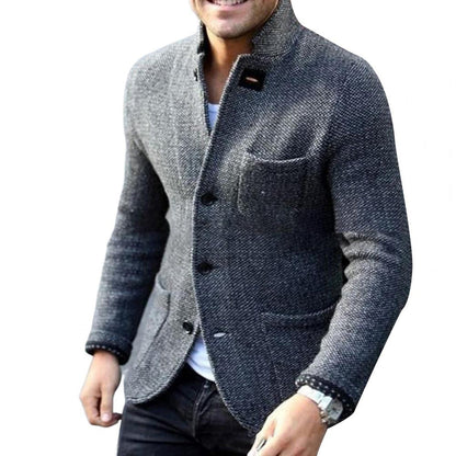 Knitted Men's Cardigan with Buttons - Sven-Gray-S-Nora Luxe