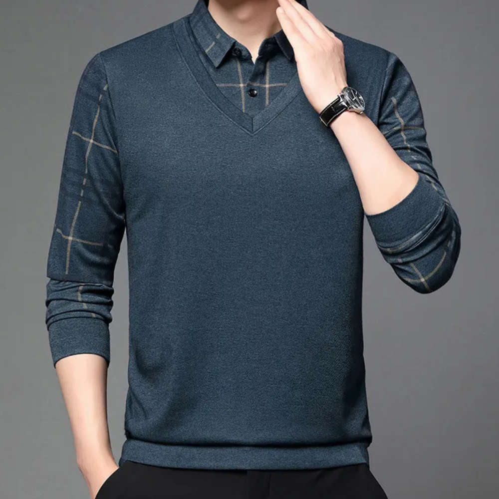 Warm Crew Neck Printed Sweater for Men - Pexav
