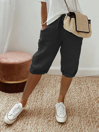 Ladies Elastic Waist Shorts