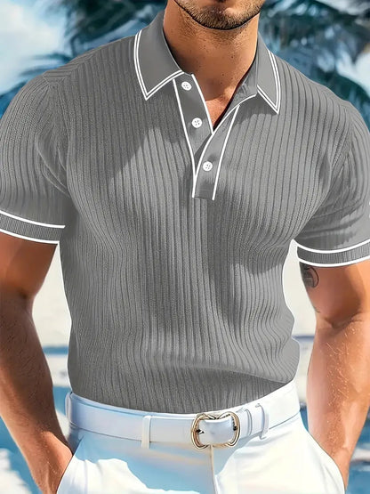 Image of Kris | Men's Ribbed Polo Shirt