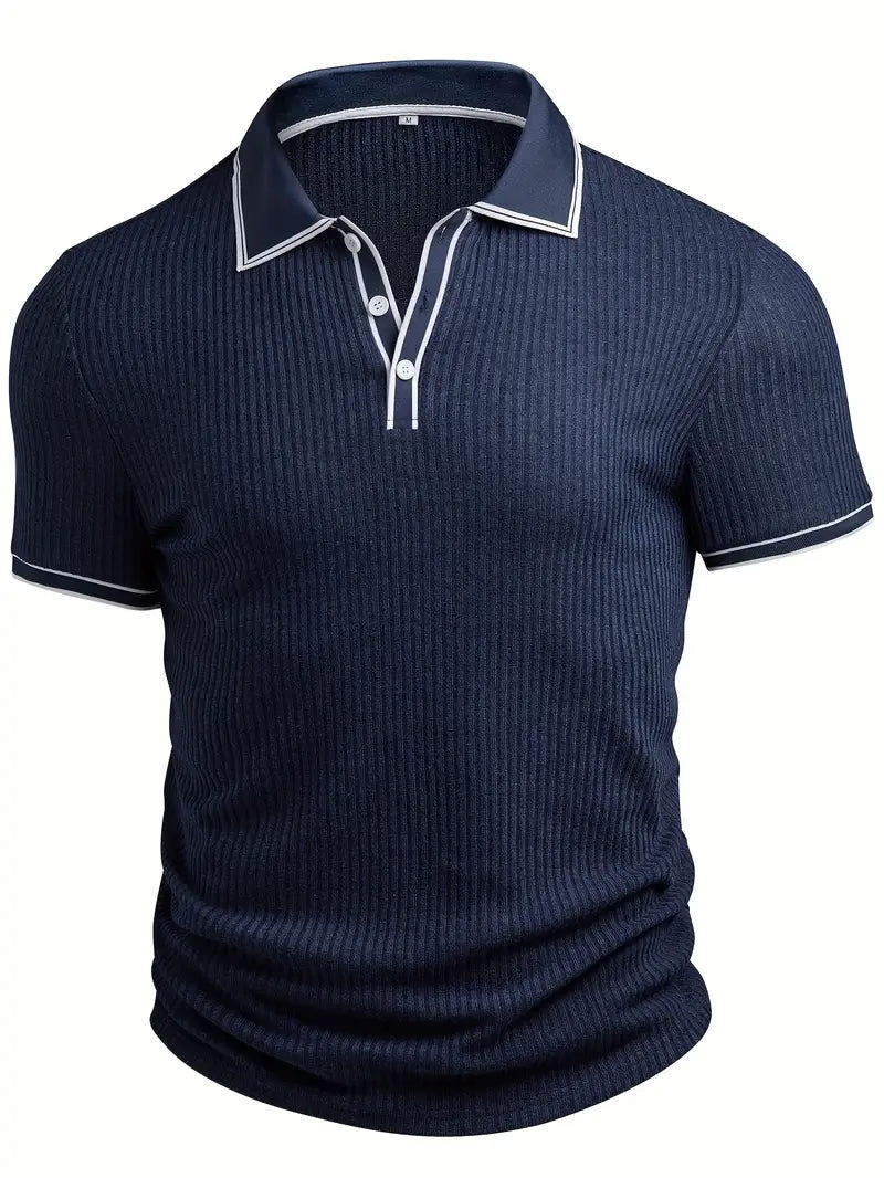 Image of Kris | Men's Ribbed Polo Shirt