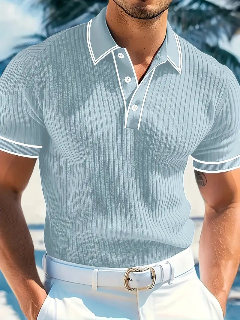 Image of Kris | Men's Ribbed Polo Shirt