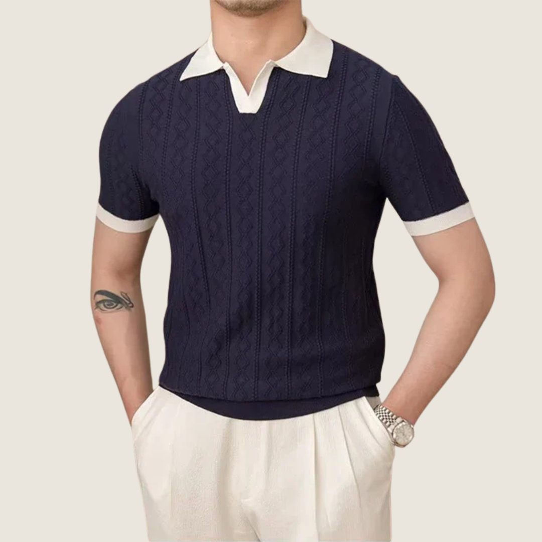 Image of Kris | Men's Textured Short Sleeve Polo Shirt