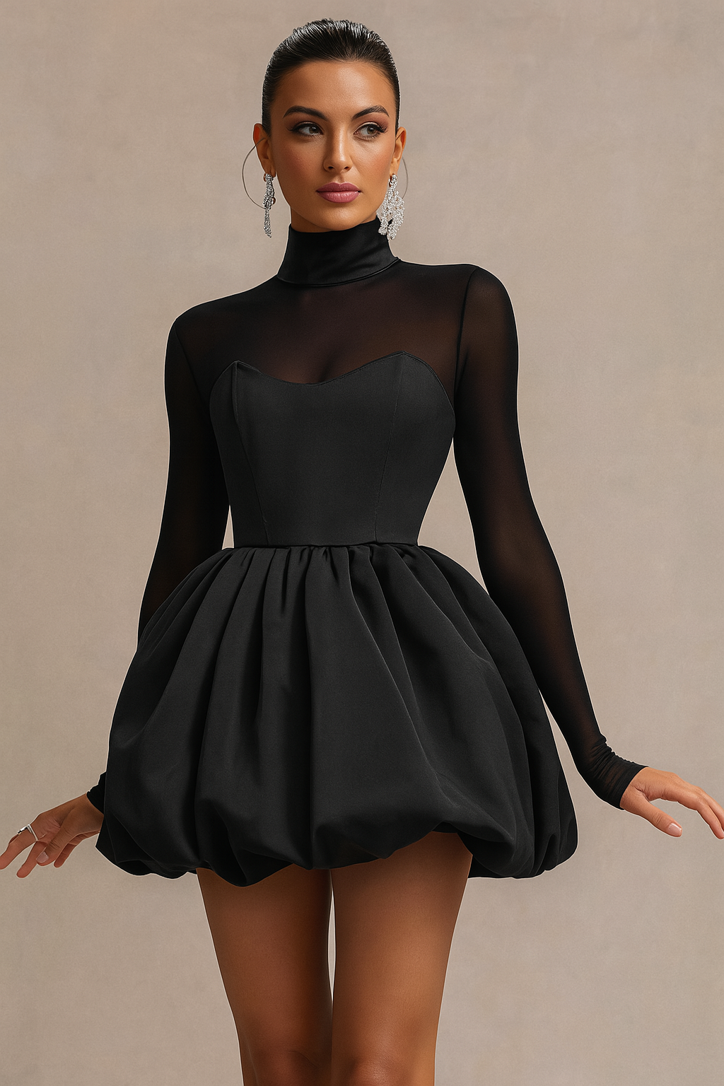 Chic Ladies' Short Sleeve A-Line Mini Dress - Olytrend