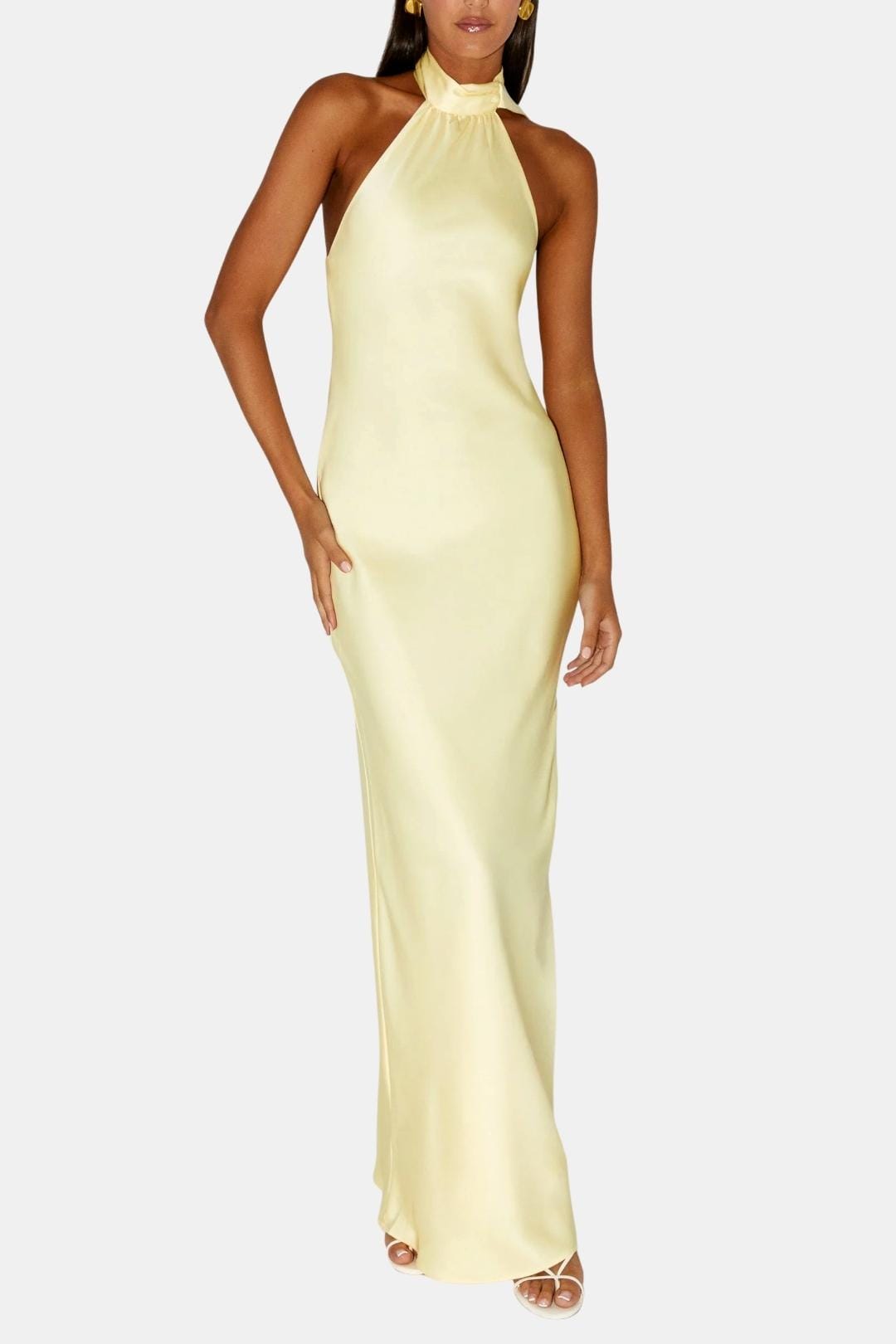 Image of Kristen | Women's Sleeveless Halter Maxi Dress