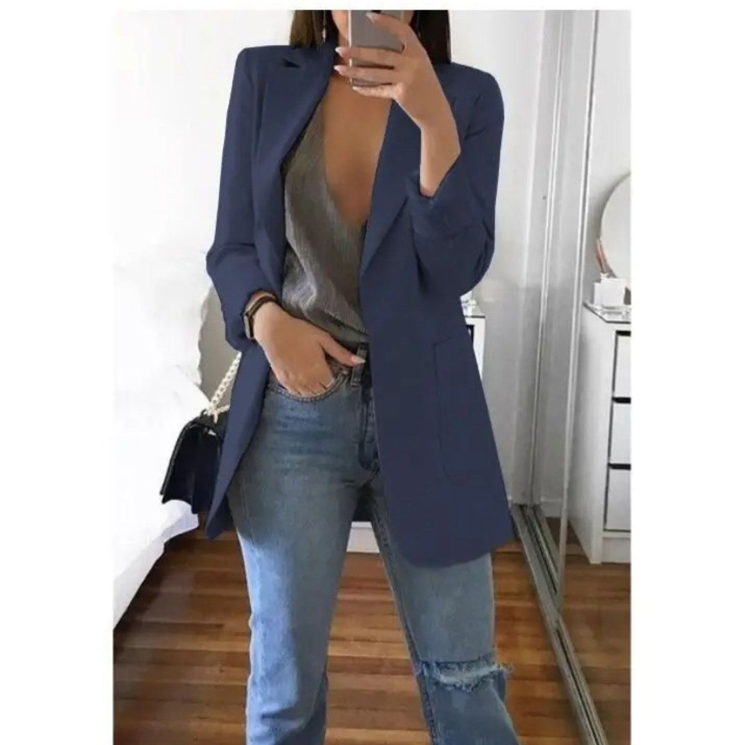 Image of Kristin | Women's Long Sleeve Notched Lapel Blazer