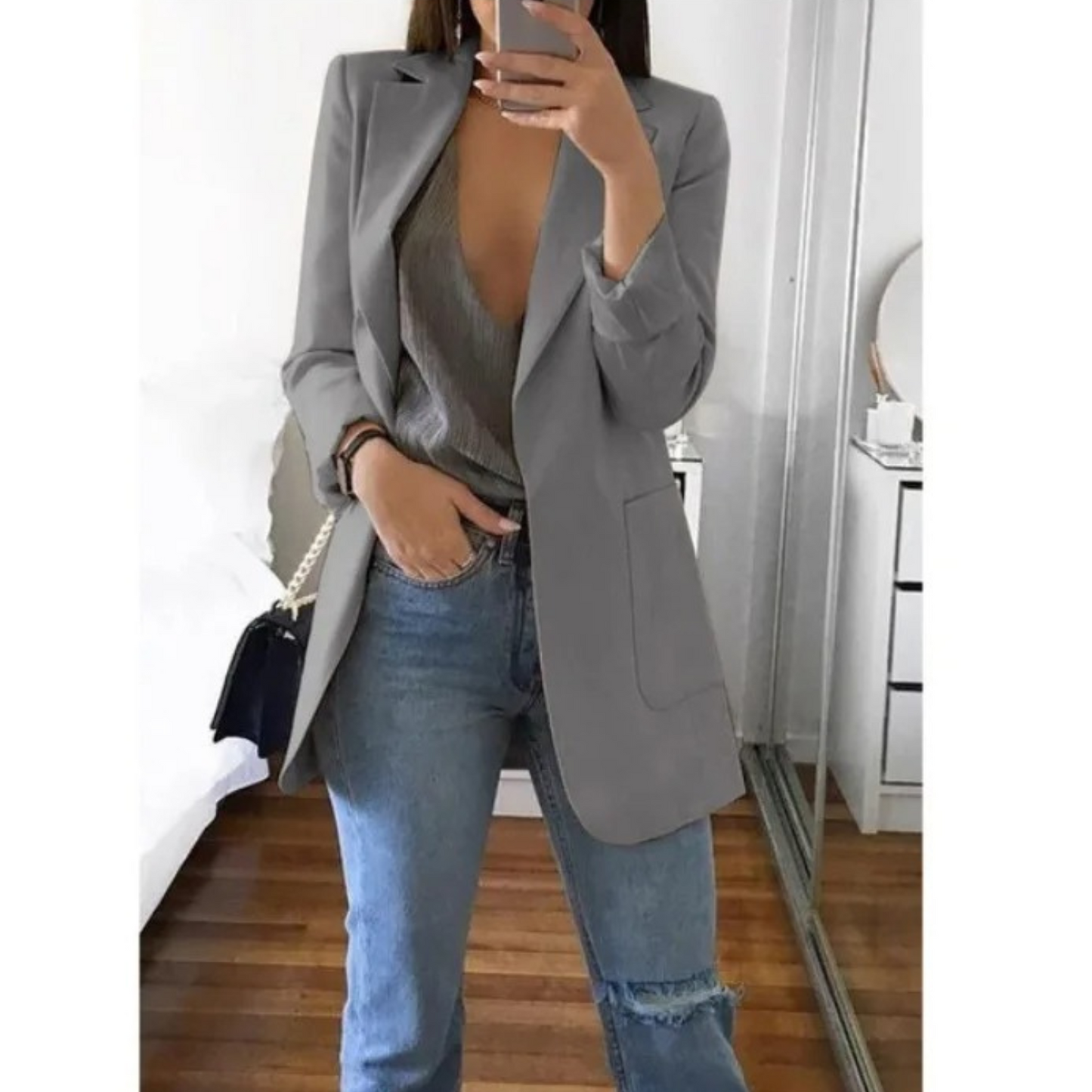 Image of Kristin | Women's Long Sleeve Notched Lapel Blazer
