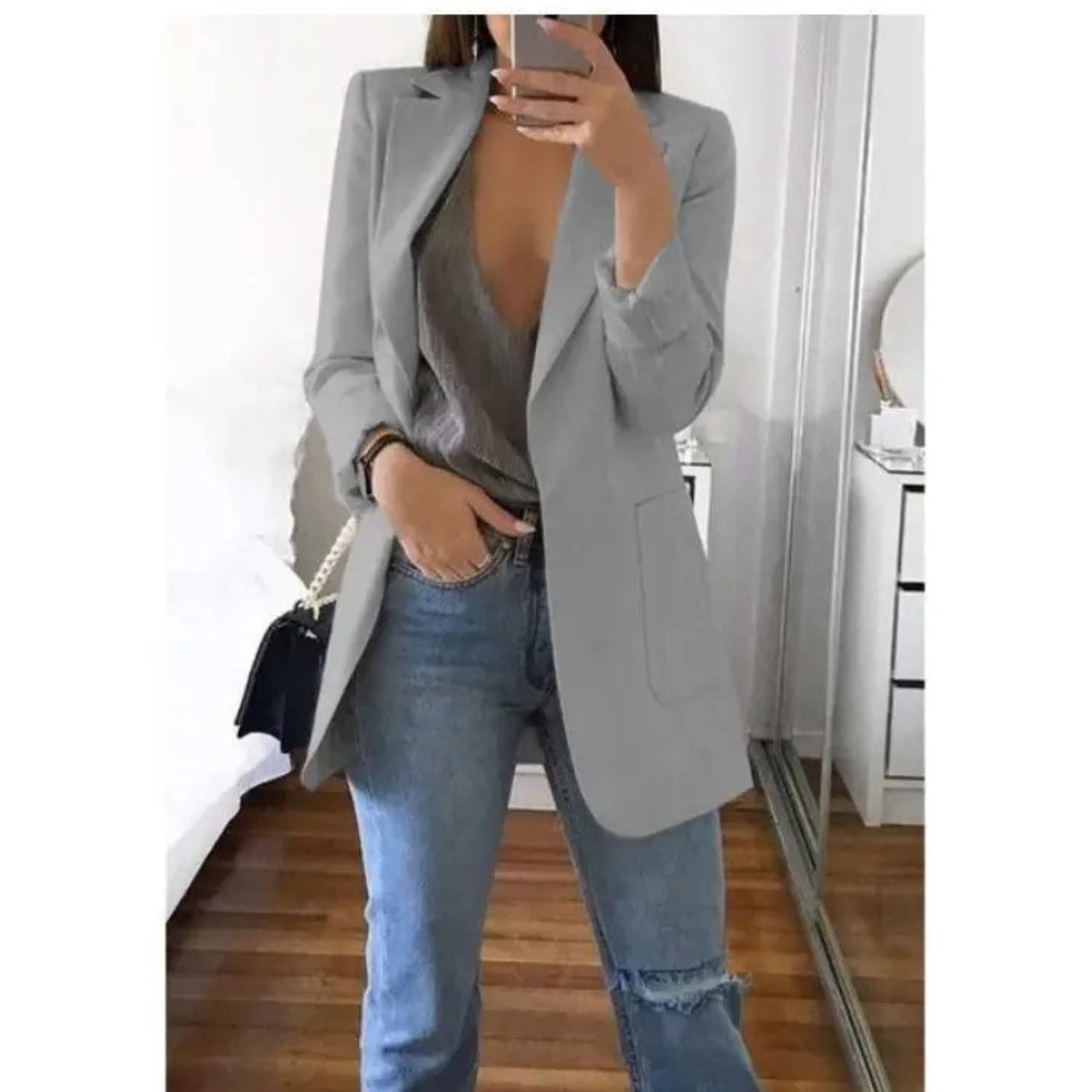 Image of Kristin | Women's Long Sleeve Notched Lapel Blazer