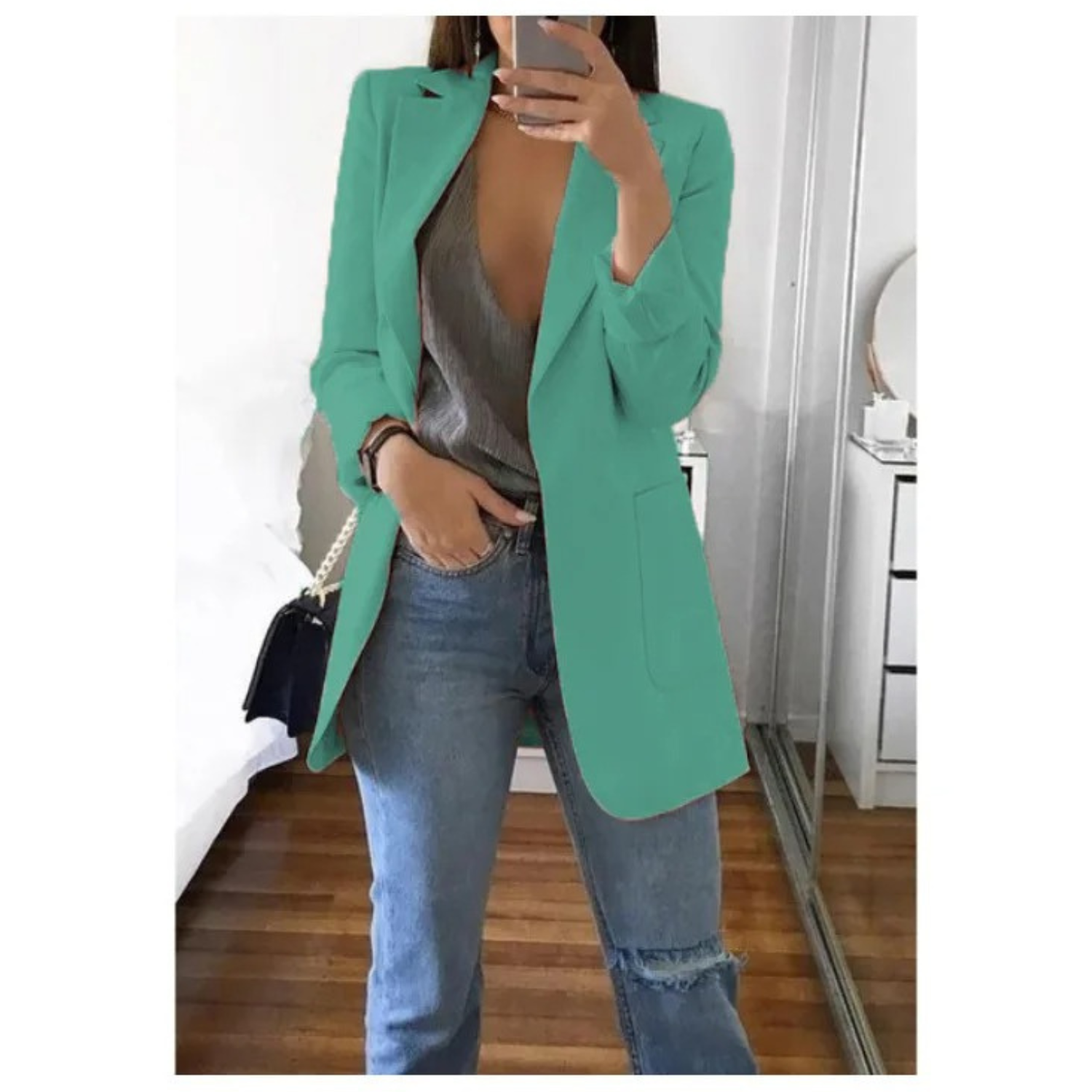 Image of Kristin | Women's Long Sleeve Notched Lapel Blazer