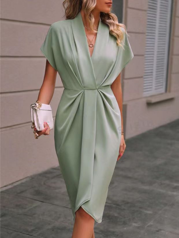 Image of Kyla | Women's V-Neck Wrap Midi Dress