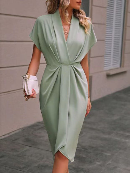 Image of Kyla | Women's V-Neck Wrap Midi Dress