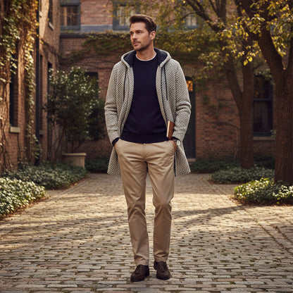 Cozy Oversized Men's Knit Hoodie Jacket