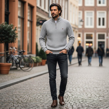 Classic Men's Cotton Quarter Zip Jumper Sweater