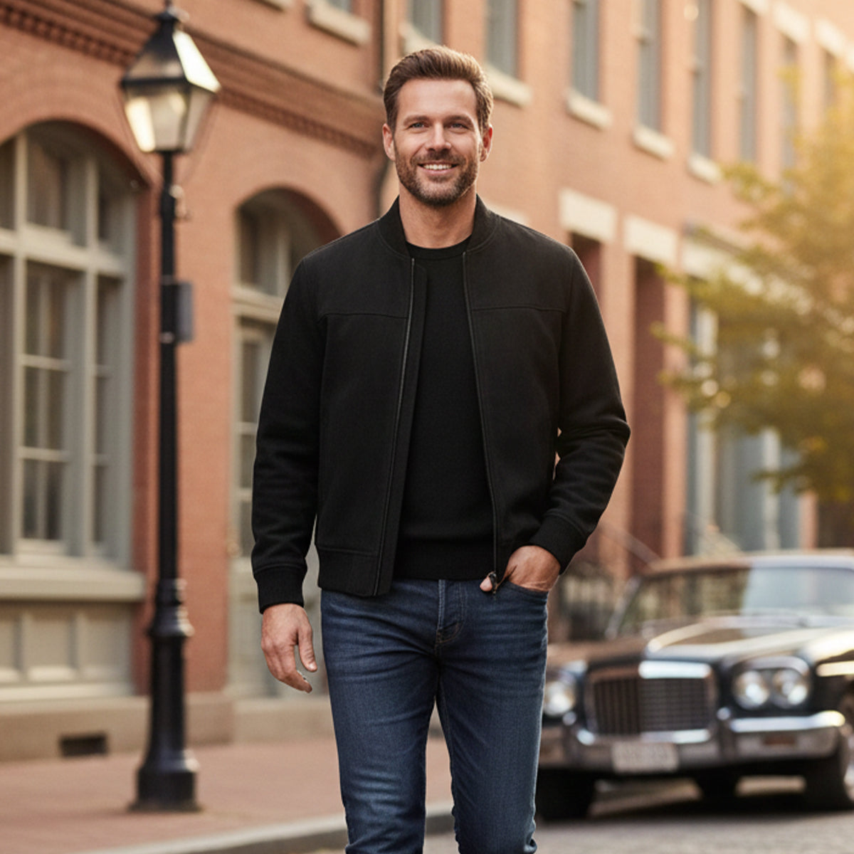 Luxury Mens Suede Leather Autumn Jacket