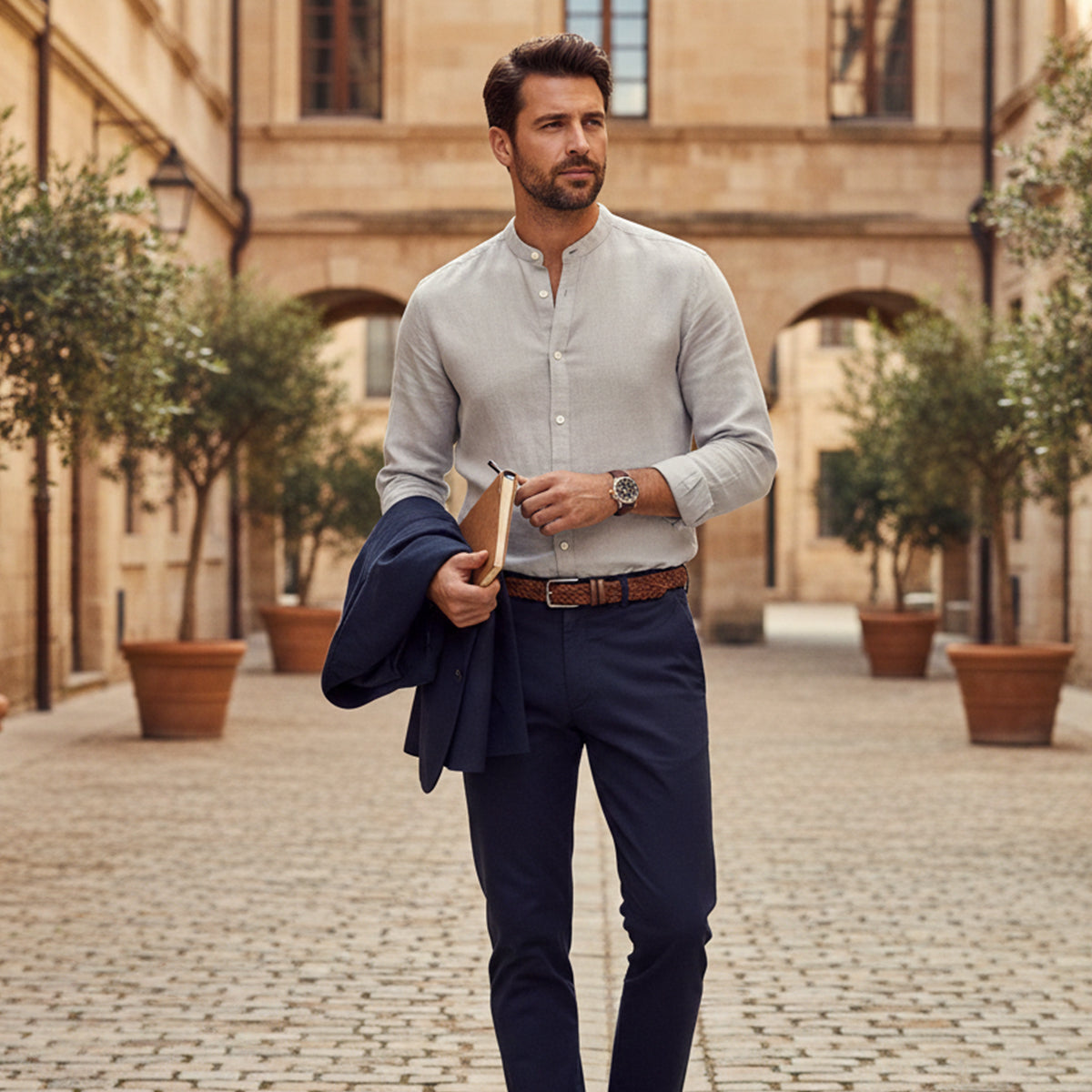 Lightweight Breathable Linen Mens Shirt Loose Fit