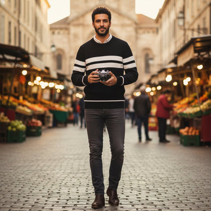 Stylish Men's Long Sleeve Fall Pullover Sweater