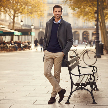 Classic Men's Wool Blend Winter Coat