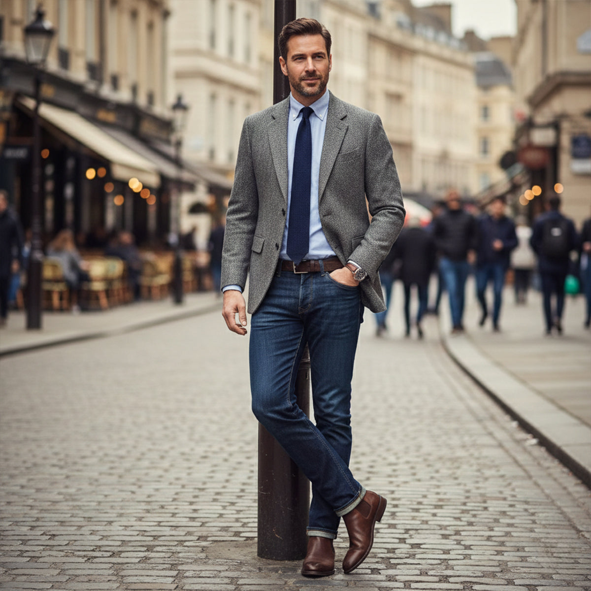 Timeless Men's Wool Tweed Blazer Jacket