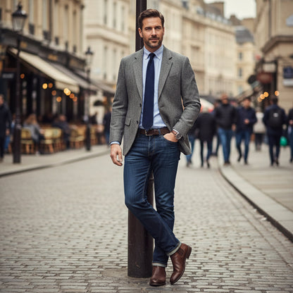 Timeless Men's Wool Tweed Blazer Jacket