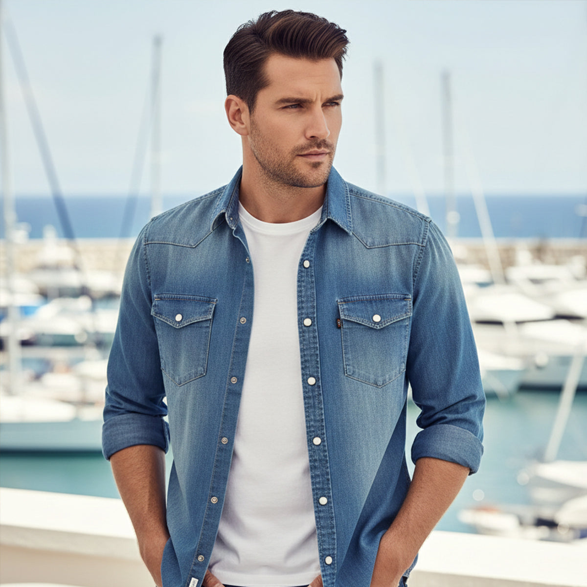 Classic Blue Jeans Shirt for Men