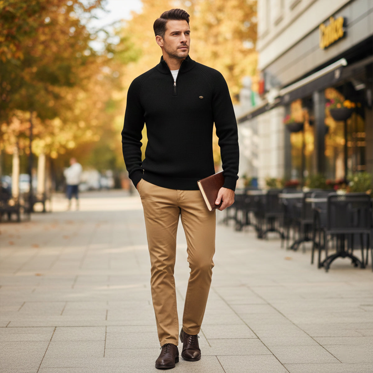 Classic Men's Cotton Quarter Zip Jumper Sweater