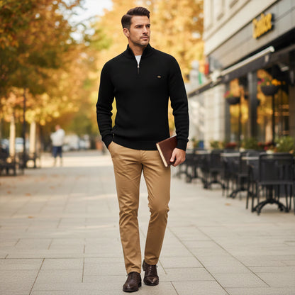 Classic Men's Cotton Quarter Zip Jumper Sweater