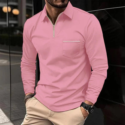 Men's Classic Quarter-Zip Golf Polo Shirt