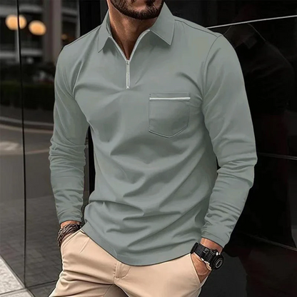 Men's Classic Quarter-Zip Golf Polo Shirt