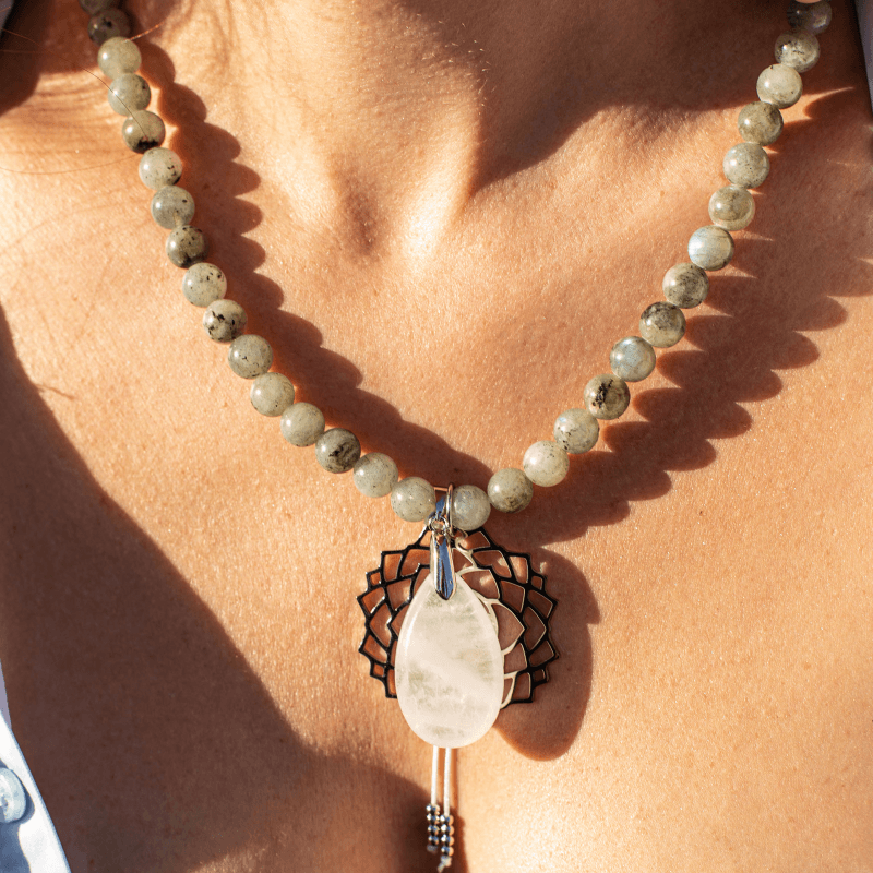 Labradorite, Jade and Amethyst Mala - Seraphine-Necklace + Bracelet-Nora Luxe