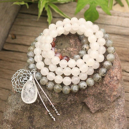 Labradorite, Jade and Amethyst Mala - Seraphine-Necklace + Bracelet-Nora Luxe