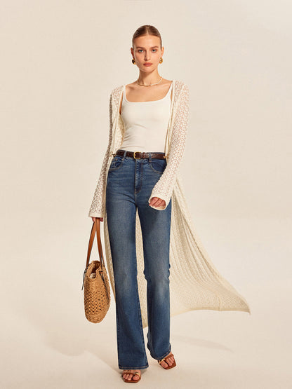 Chic Crochet Button Cardigan